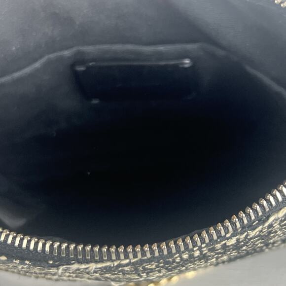 AllSaints Cotton Chain Crossbody Bag Knit Lamb Leather Trim - Picture 10 of 14